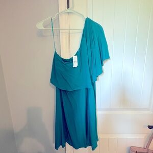 NWT Teal Loft One Shoulder Dress